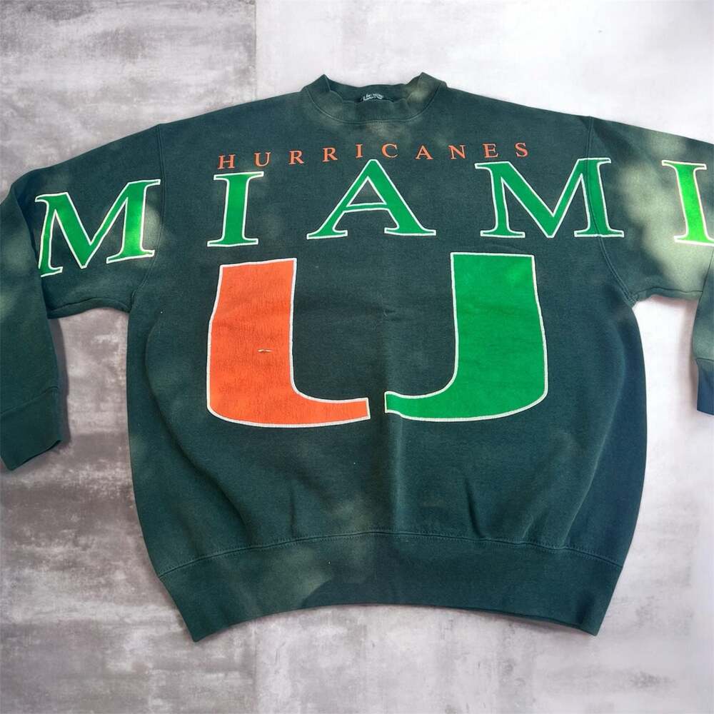 Vintage y2k Miami Hurricanes Boxy Crewneck Sweatshirt